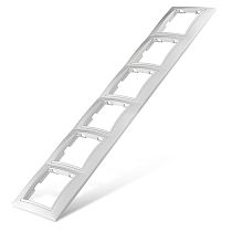 Рамка шестиместная горизонтальная Севиль белая UNIVERSAL