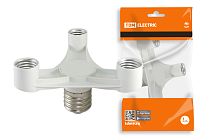 Переходник Е40-3хЕ27, белый,  TDM