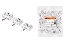 Клемма пружинная соединительная КСПнз5-3L+N+PE, 16 A, с монтажной ножкой и заземлением под винт  TDM