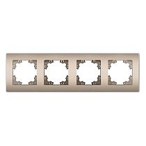 Рамка четырехместная горизонтальная UNIVERSAL серия "Афина" шампань (еврослот)