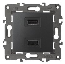 Устройство зарядное USB ЭРА Elegance 14-4110-05 230В_5В-2100мА антрацит Устройство зарядное USB ЭРА Elegance 14-4110-05 230В_5В-2100мА антрацит