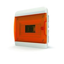 Щит встраиваемый 8 мод. IP41, прозрачная оранжевая дверца BVO 40-08-1 Tekfor