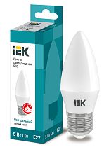 Лампа светодиодная C35 свеча 5Вт 230В 4000К E27  IEK
