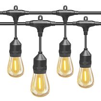 Гирлянда Белт-лайт Gen-Beltlight-W-20M-50E27-IP65 Black (Шаг 40см/8A/2*0,5mm2+1,5m шнур)