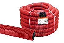 Труба гофрированная двустенная ПНД d 63 с зондом (20 м/уп.) красная  TDM