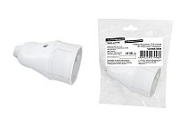 Кабельная розетка 2П б/з белая 10А 250B серии "Народная" TDM