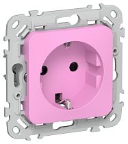 FLITE Розетка с заземлением с защитными шторками безвинтовое крепление 16А РСш11-1-ФлПр пурпурный IEK