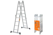 Лестница-трансформер алюминиевая ЛТА4х4, 4 секции по 4 ступени, h=433/209/117 см, 11,7 кг  TDM