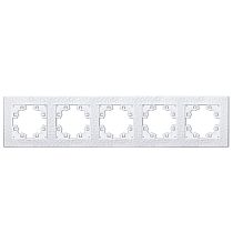 "Афина" Рамка фактурная 5-ти местная универсальная бел.