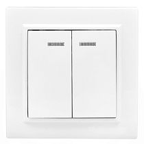 Минск Выключатель 2-клавишный СП с индикатором,10А, белый EKF Basic