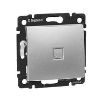 Выключатель одноклавишный с подсветкой в рамку алюминий VALENA Legrand