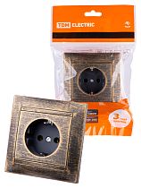 Розетка 2П+З 16А 250В старинная бронза "Лама"  TDM