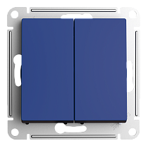 ATLASDESIGN 2-клавишный ВЫКЛЮЧАТЕЛЬ с самовозвратом, сх.2, 10А, механизм, АКВАМАРИН Systeme Electric (Schneider Electric)