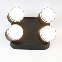 Спот на основании GWL-4GX53-M-IP20 Четверной Черный С Боковым рассеивателем Вихрь