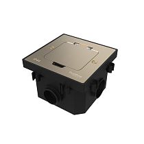 MultiDesk Лючок на 2 модуля IP44 с монтажной коробкой для бетонных полов НИКЕЛЬ, тип MDK20