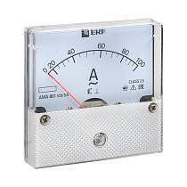 Амперметр AMA-801 аналоговый на панель (80х80) круглый вырез 100А трансф. подкл. EKF
