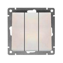 Выключатель трехклавишный UNIVERSAL серия "Афина", скрытой установки, 10А, 220В, жемчуг (еврослот)