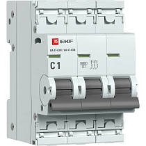 Автоматический выключатель 3P 1А (C) 6кА ВА 47-63N EKF PROxima