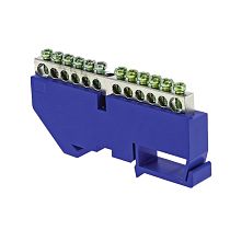 Шина "0" N (6x9мм) 12 отв. цинк синий изолятор на DIN-рейку EKF PROxima Шина "0" N (6x9мм) 12 отв. цинк синий изолятор на DIN-рейку EKF PROxima