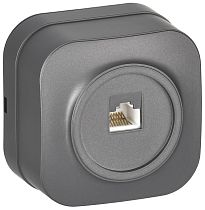 GLORY Розетка для открытой установки компьютерная RJ45 кат.5E РК10-ХСм сталь матовый IEK