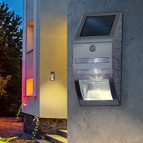 Фасадный светильник ЭРА ERAFS012-26 на солнечной батарее, Хром 3 LED, 50 lm