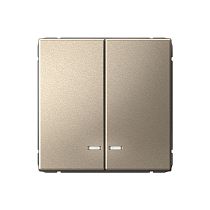 ARTGALLERY 2-клавишный ВЫКЛЮЧАТЕЛЬ с подсветкой, сх.5а, 10АХ, механизм, быстрозажим. клем., ШАМПАНЬ