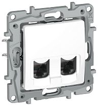 IEKETIKA Розетка компьютерная двойная RJ45 категория 5Е UTP 6722551 белый IEK