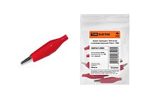 Зажим "крокодил" ЗКИ 10А 56мм в изоляции красный (10шт)  TDM Зажим "крокодил" ЗКИ 10А 56мм в изоляции красный (10шт)  TDM