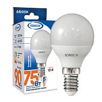 Лампа светодиодная IONICH декоративного освещения "шар" ILED-SMD2835-P45-8Вт-720Лм-230В-6500К-E14 Лампа светодиодная IONICH декоративного освещения "шар" ILED-SMD2835-P45-8Вт-720Лм-230В-6500К-E14