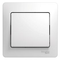 Glossa Белый Выключатель 1 клавишный , сх.1, 10АХ (в сборе с рамкой) Systeme Electric (Schneider Electric)
