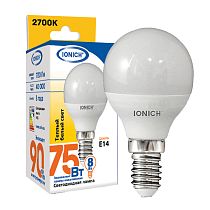Лампа светодиодная IONICH декоративного освещения "шар" ILED-IMD2835-P45-8Вт-720Лм-230В-2700К-E14 Лампа светодиодная IONICH декоративного освещения "шар" ILED-IMD2835-P45-8Вт-720Лм-230В-2700К-E14