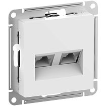 AtlasDesign Белый Розетка компьютерная 2-ая RJ45+RJ45, кат.6E Systeme Electric (Schneider Electric)