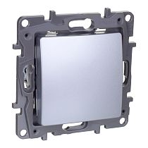 ETIKA Выключатель 1-клавишный 10А перекрестный алюминий