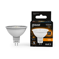 Лампа светодиодная Gauss MR16 GU5.3 5Вт 12V 500lm 2700K Лампа светодиодная Gauss MR16 GU5.3 5Вт 12V 500lm 2700K