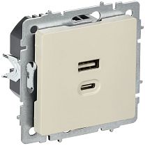 BRITE Розетка USB A+C 45Вт высокоскоростная зарядка РЮ11-2-БрКр бежевый IEK BRITE Розетка USB A+C 45Вт высокоскоростная зарядка РЮ11-2-БрКр бежевый IEK