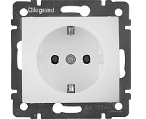 VALENA Розетка 1-местная с заземлением с защитными шторками 1упаковка (10шт арт.774420) 16А белый