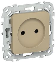 FLITE Розетка без заземления без защитных шторок безвинтовое крепление 10А РС01-1-ФлХ хаки IEK