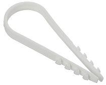 Дюбель-хомут 19х25мм для круглого кабеля нейлон белый (100шт/упак) GENERICA