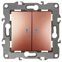 Выключатель ЭРА 12 12-1105-14 10А 250В медь двойной с подсветкой