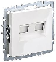 BRITE Розетка компьютерная двойная кат.5E RJ45 РК10-2-БрБ белый  IEK