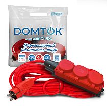Удлинитель силовой 3 розетки IP-44 DOMTOK АРКТИК Морозостойкий КГ 3*1,5, 3,5кВт, з/к 40м