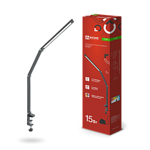 Светильник наст сд PLUS ССC-02Ч 15Вт 3000-6500К 600Лм USB, с адаптером, струбц ЧЕРНЫЙ IN HOME