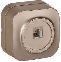 GLORY Розетка для открытой установки телефонная RJ11 РТ20-ХШм шампань матовый IEK GLORY Розетка для открытой установки телефонная RJ11 РТ20-ХШм шампань матовый IEK