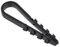 Дюбель-хомут 5х10мм для круглого кабеля нейлон черный (100шт/упак) GENERICA