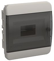 TEKFOR Корпус пластиковый ЩРВ-П-8 IP41 черная прозрачная дверь  IEK