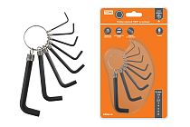 Набор ключей "HEX" на кольце  8 шт.: 1.5 - 8 мм, углеродистая сталь, блистер "Гранит"  TDM