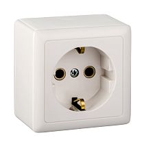 ХИТ открытая установка с изолированной пластиной Белый Розетка с заземлением, 16А Systeme Electric (Schneider Electric)