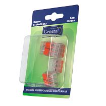 Клемма универсальная 221-413 GTER4-03-BL5 3-пров., прозрачная компактная, блистер 5шт General