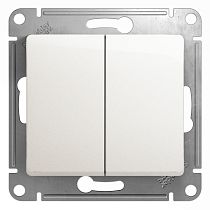Glossa Перламутр Выключатель 2 клавишный , сх.5, 10АХ Systeme Electric (Schneider Electric)