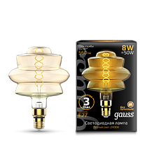 Лампа светодиодная Gauss Vintage Filament Flexible BD180 8Вт 560lm E27 Golden 2400K